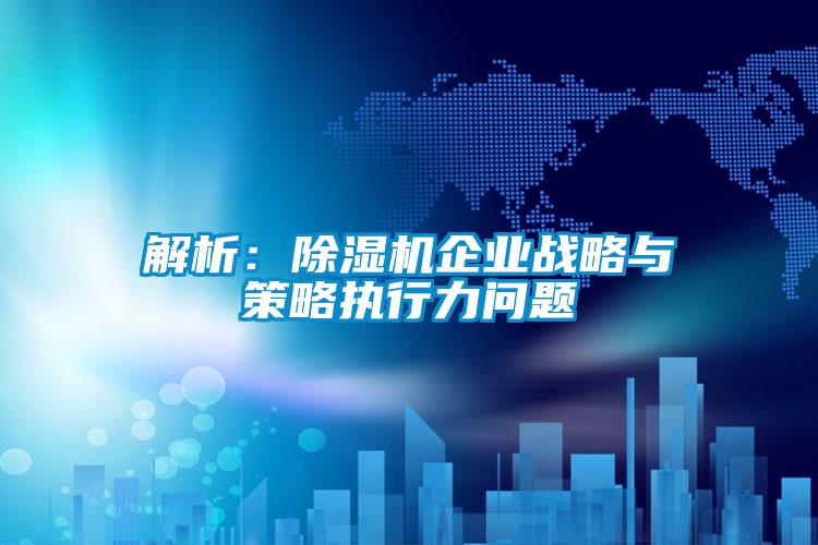 解析:除濕機企業(yè)戰(zhàn)略與策略執(zhí)行力問題
