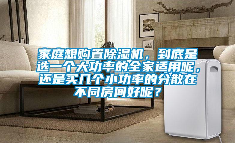家庭想購置除濕機，到底是選一個大功率的全家適用呢，還是買幾個小功率的分散在不同房間好呢？